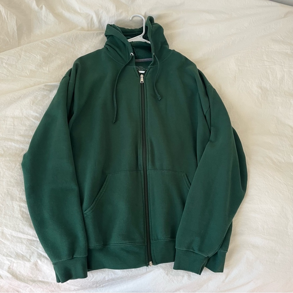Green hoodie sweatshirt full zip